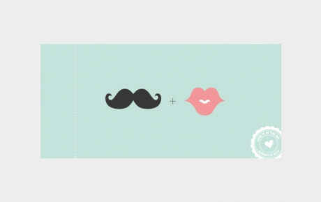 Trouwticket Moustache Mint