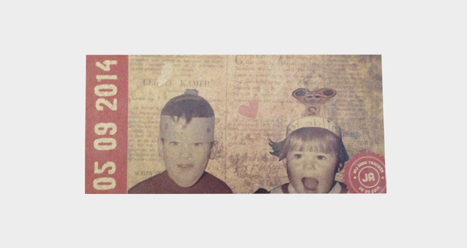 trouwkaart vintage met foto
