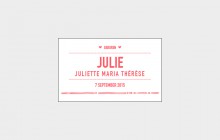 Letterpress geboortekaart fluor oranje met edge painting