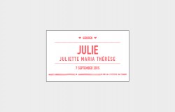 Letterpress geboortekaart fluor oranje met edge painting